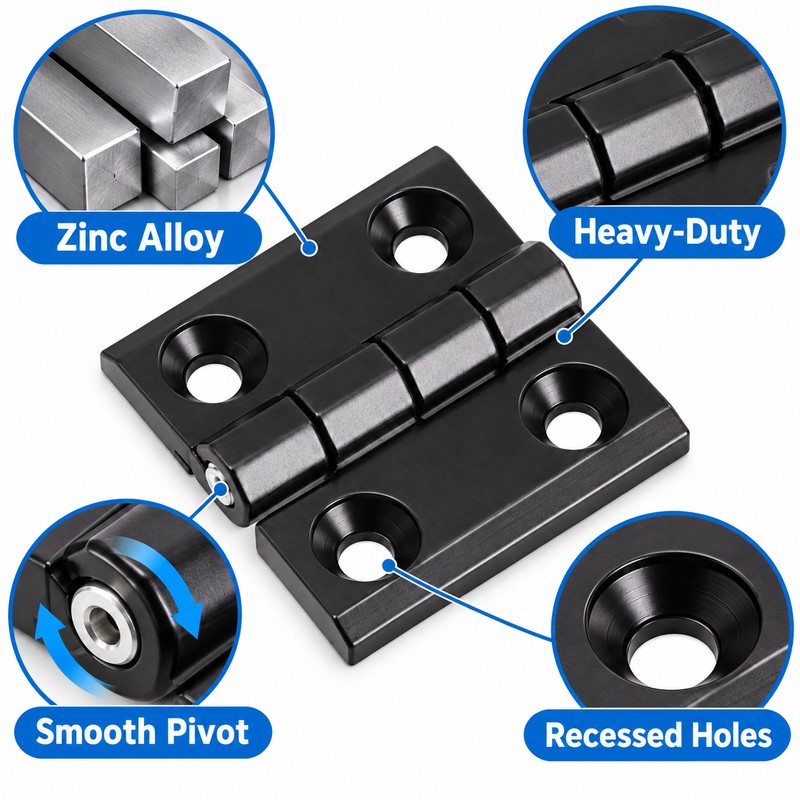 Heavy-Duty Zinc Alloy Butt Hinge for Doors and Cabinets, 60