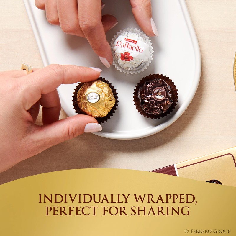 Ferrero Collection, Premium Assorted, Hazelnut, Dark Chocolate and Coconut, 24