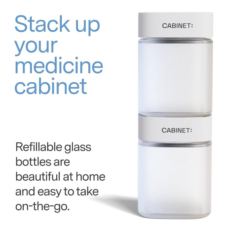 Cabinet: 2 Empty Large Bottles (White RX Caps)