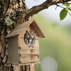 Owl Nesting Box for Outdoors - Weatherproof Handmade Wooden Bird