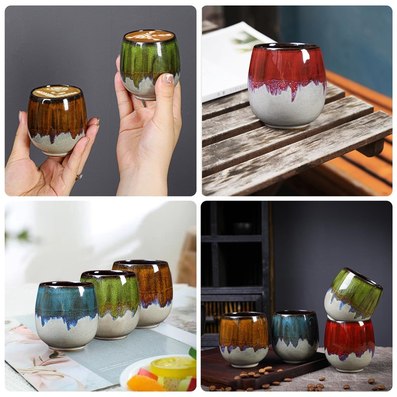Espresso Cups, 100 ml Espresso Cups Set Made of Stoneware,