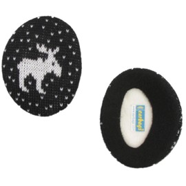 Earbags Bandless Ear Warmers/Earmuffs Knitted Black Elk - Large, Knitted Elk Black