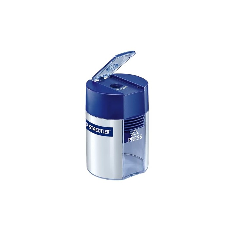 Staedtler Metal Single Hole Sharpener with Tub (511001BK)