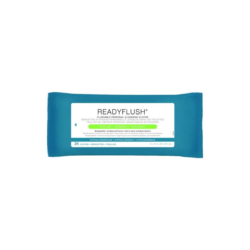 3 Pack Medline ReadyFlush X-Large Premoistened Personal Hygiene Flushable Wipes,8