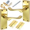 Polished Brass Internal Lever Latch Door Handles & Fixings Set