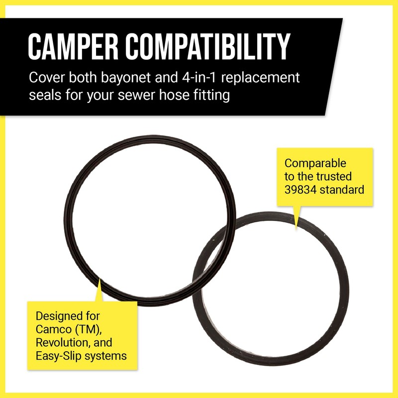Mission Automotive RV Sewer Hose Replacement Gaskets - Elbow Seals