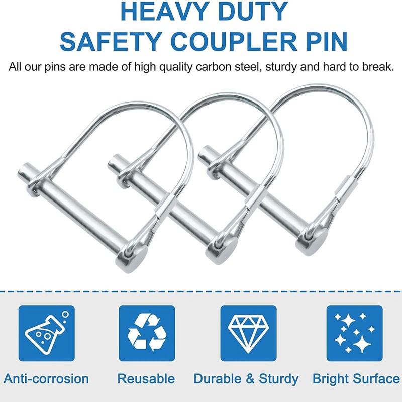 INCREWAY 4Pcs Wire Lock Pin, Carbon Steel Shaft Locking Pin,