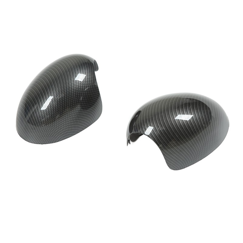 2 Pcs Door Side Rearview Mirror Cover Cap Carbon Fiber
