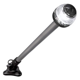 24" White LED Marine Navigation Anchor All-Round Boat Light [USCG ABYC A-16 3NM] [IP66 Waterproof] [Chrome & ABS] 3 Nautical Mile Visibility Fold Down Stern Light for Fishing Boat Yacht Pontoon