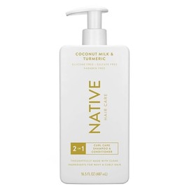 Champú y acondicionador 2 en 1 de Native para rizos con leche de coco y cúrcuma - 16.5 oz