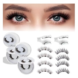 Kit De Pestañas Postizas Magnéticas Con Clip 2 Pares