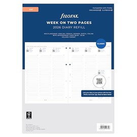 Filofax A4 week on two pages 5 language appointments 2026 diary 26-68714