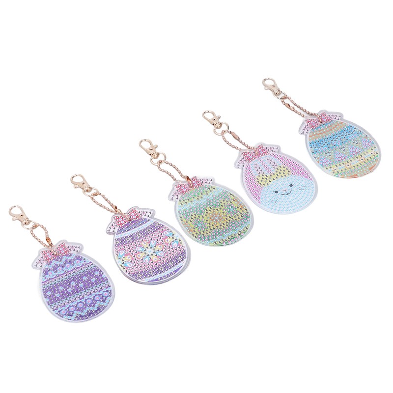 5pcs Diamond Painting Keychain Kit Handmade DIY Cute Shape 5D