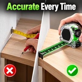 10M Fluorescent Tape Measure – Thickened Steel Measuring Tape with Waterproof Wear-Resistant Scale for Construction, DIY and Home Improvement
