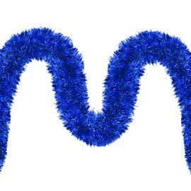 CEWOR 20 Feet Christmas Tinsel Garland for Christmas Tree Decorations, Blue Tinsel Garland Holiday Decor for Outdoor or Indoor Use, Wedding Birthday Party Supplies