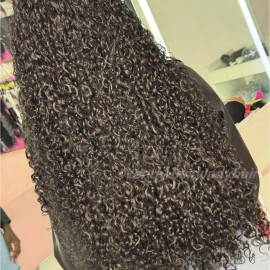 Raw Hair Body Wave Lace Closure Glueless Wigs Original Luxury Raw Vietnam Human Hair Wigs for Black Womenstyle: 4*4 HD 180 density Natural Wave wig, color: Black, Stretched Length: 12 inches