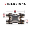 Richeer 2.5 Inch Exhaust X Pipe, 2.5" Inlet 2.5" Outlet