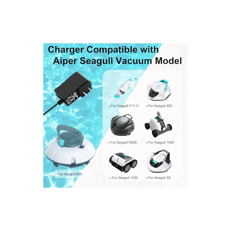 12.6V Charger for Aiper Seagull Pool Vacuum Cleaner