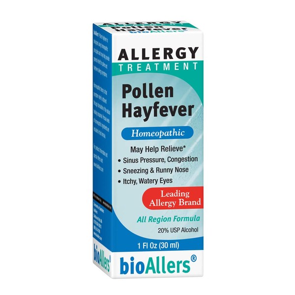 bioAllers NaturalCare Allergy Pollen Hayfever Treatment | Homeopathic Formula May Help Relieve Sneezing, Congestion, Itching, Rashes & Watery Eyes | 1 Fl Oz