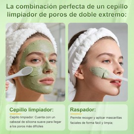 Mascarilla de Arcilla para Cara, Mascarilla de Barro Hidratante,Bubble Deep Cleansing Mask con cuchar, Gently Bubbles for Deep Cleansing,Purifies Pores & Blackheads, Controlar la Grasa (2PCS)