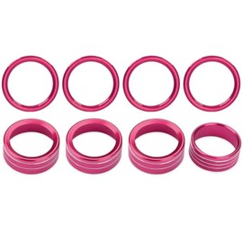 AuTK AC knob Cover Trims and AC Vent Outer Rings for 2018-2025 Jeep Wrangler JL JLU & Gladiator JT Interior Air Conditioner Vent Ring Cover Trims Air Conditioner Knob Rings 8pcs-Set (Pink)