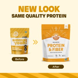 Manitoba Harvest Hemp Yeah Balanced Protein and Fiber Powder, Unsweetened, Keto Friendly, Preservative Free, Non GMO, 32 Ounce (Pack of 1), Packaging May Vary