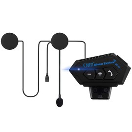 OBEST Motorrad Bluetooth Headset, Helm-Headset mit Freisprech-Kommunikationssystem und Geräuschreduzierung für eine Vielzahl von Helm montiert