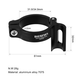 BESNIN Chain Guard Converter or Bicycle front derailleur converter for Chain Guard Install Suitable 28.6MM/31.8 to 34.9MM bike frame (black, 31.8/34.9MM)