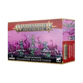 Games Workshop Tzeentch Arcanites: Tzaangor Enlightened - 3 Miniatures, Bases, Arcane Tools, Heads, Discs, Plumes of Flame - Adult, 18+ - TABLETOP GAME - Miniature Wargame