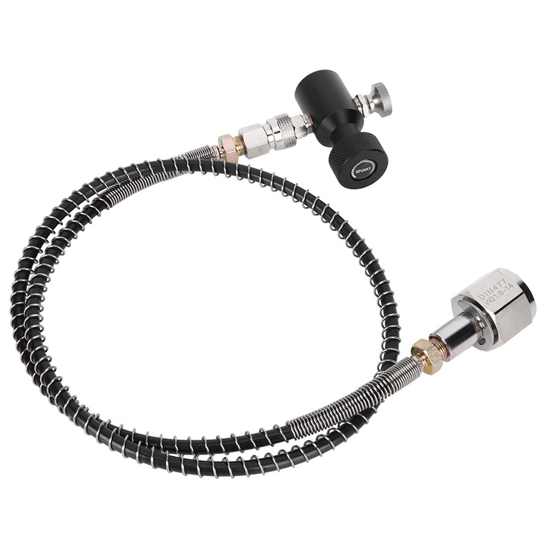 DIN477 36in Spring Hose Electroplate CO2 Adapter Kit with Release