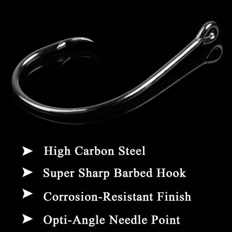 100pcs Circle Hooks Saltwater Fishing Hooks Kit High Carbon Steel