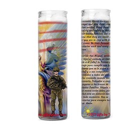 Saint Michael Archangel San Miguel Arcangel to Pray for My Child That is in The Military Prayer Candles 2 Veladoras (Set of 2)