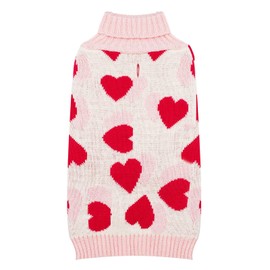 KYEESE Dogs Sweaters Red Heart with Leash Hole,XS