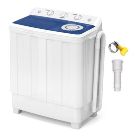 VCJ Portable Washing Machine, Twin Tub Washing Machine Laundry Compact Washer spinner Combo with 28lbs capacity, 18Lbs Washer and 10Lbs Spinner dryer for Apartments RVs and Dorms