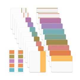 Mr. Pen- Sticky Index Tabs, 500 Pcs, 21 Sets, Vintage, Writable Colored Pages Markers Labels for Reading Notes, Books, Binders, Notebook, Folders and Classify Files, Water-Resistant