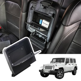 West-xingzhe for Jeep Wrangler JL Center Console Armrest Hidden Storage Box for 2018-2024 Jeep Wrangler JL 2/4 Door 4XE Gladiator JT,Center Console Box,Black
