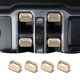 RT-TCZ Center Console Window Button Switch Trim Cover Decoration Interior Accessories for Jeep Wrangler JL JLU & Gladiator JT 2018-2024 Aluminum Alloy,Gold