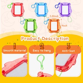 Outus 24 Pcs Mini Magnetic Drawing Boards Doodle Board for Kids Backpack Keychain Clip Drawing Board Erasable Sketch and Painting Pad for Classroom Rewards Party Favors (Bear)