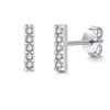 Zolkamery Silver Stud Earrings, Small 925 Sterling Silver Bar Studs,