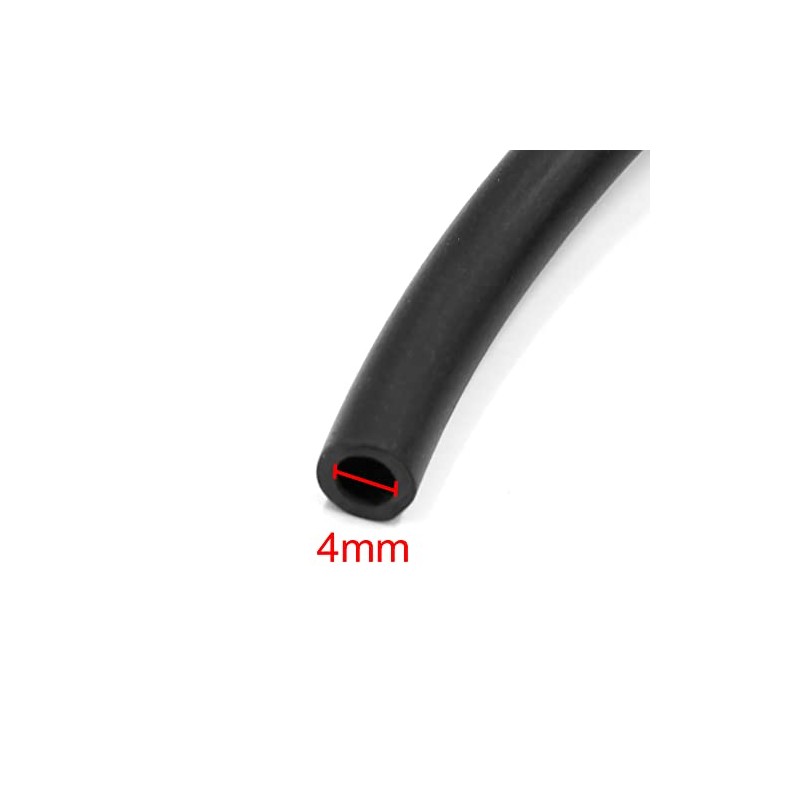 sourcingmap 10M 4mm Inner Dia Black Rubber Car Vacuum Hose