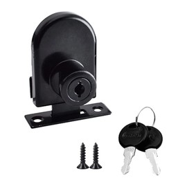 Zinc Alloy Jewelry Cabinet Glass Lock Single Door Oval Glass Door Lock Display Cabinet Door Lock Glass Lock No Drill, for Glass Thickness 5-8mm / 0.2'' - 0.31'' (Black, 408-1PCS)