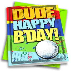 Play Strong DUDE LACROSSE Happy Birthday Sports Powercard 1-Pack (5x7) Sports Birthday Cards Greeting Cards Awesome for Lacrosse Players, Coaches and Fans!