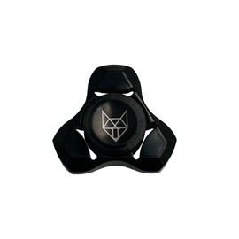 Metal Fidget Spinner Toys for Adults, Stainless Steel Small Mini Fox Hand Gyro Spinning Toys, Silent Premium Bearing,Autism Sensory ADHD Anxiety Focus Meditation Break Bad Habits (Black)