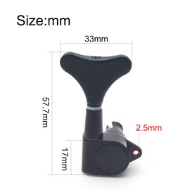 MAXCHEER Guitar Bass Tuners 4Rright Bass Guitar Tuning Keys,1:19 Ratio Headstock Sealed Machine Head Replacement for Electric Jazz Bass or Precision Instruments,black