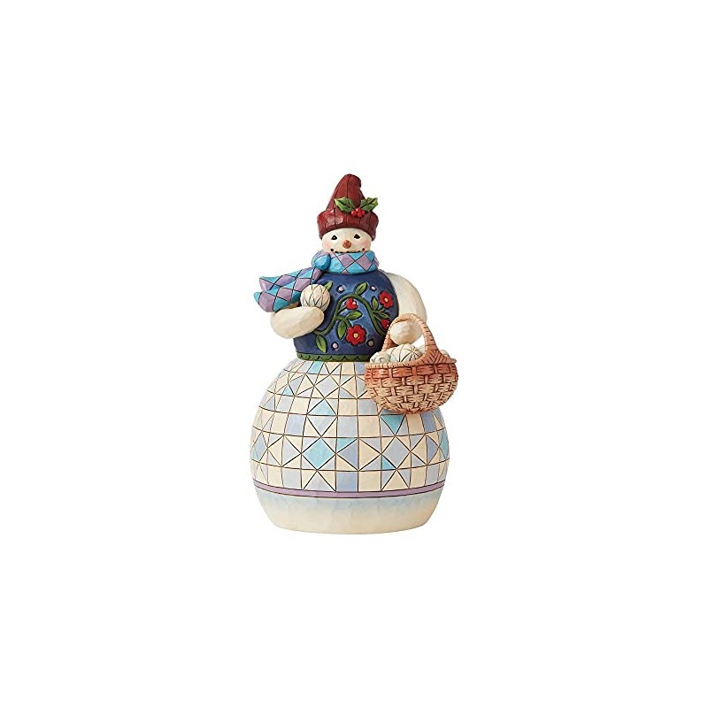 Enesco Jim Shore Heartwood Creek Snowman with Basket of Snowballs