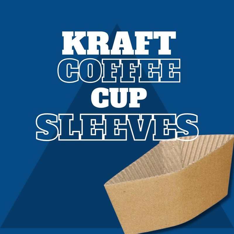 100 x 12oz /16oz Kraft Coffee Cup Sleeves Disposable Large