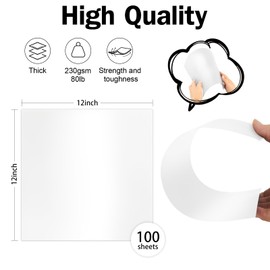 White Shimmer Cardstock 12x12, Goefun Glossy Cardstock Printer Paper 80 lb Metallic Paper Pearl Card Stock for Cricut, Invitations and Card Making, 100 Pack