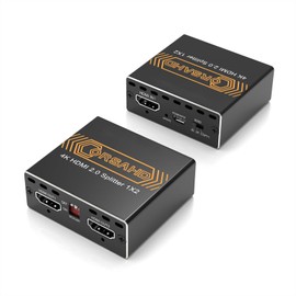 CORSAHD 4K@60Hz HDMI Splitter 1x2 4:4:4,18 Gbps,Supports Soundbar,HDCP Bypass,EDID,Duplicate/Mirror/Copy,Downscale, HDR,Dolby Vision Atmos,4K HDMI Splitter 1 in 2 Out for Dual Monitors