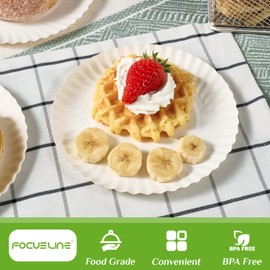 FOCUSLINE 6 Inch Paper Plates 1000 Count, White Paper Plates Uncoated, Everyday Disposable Dessert Plate 6" Small Plate Bulk 1000 Count