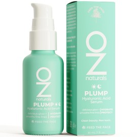 OZNATURALS PLUMP: Hyaluronic Serum - Anti-Aging Plumping Serum, for Fine Lines & Dehydrated Skin with Organic Aloe - Rosehips for Intense Moisture, Daily Refresh & Skincare Routine | 1oz